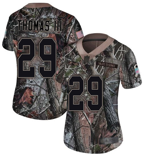Nike Ravens #29 Earl Thomas III Camo Women's Stitched NFL Limited Rush Realtree Jersey