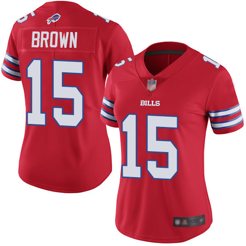Bills #15 John Brown Red Women's Stitched Football Limited Rush Jersey Bills #15 John Brown Red Women's Stitched Football Limited Rush Jersey