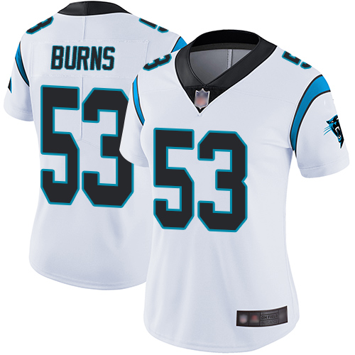 Panthers #53 Brian Burns White Women's Stitched Football Vapor Untouchable Limited Jersey