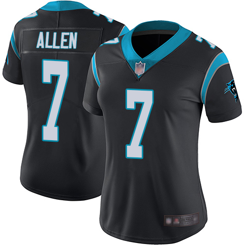 Panthers #7 Kyle Allen Black Team Color Women's Stitched Football Vapor Untouchable Limited Jersey