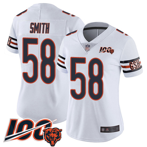 Bears #58 Roquan Smith White Women's Stitched Football 100th Season Vapor Limited Jersey