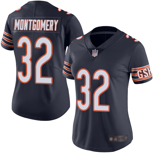 Bears #32 David Montgomery Navy Blue Team Color Women's Stitched Football Vapor Untouchable Limited Jersey