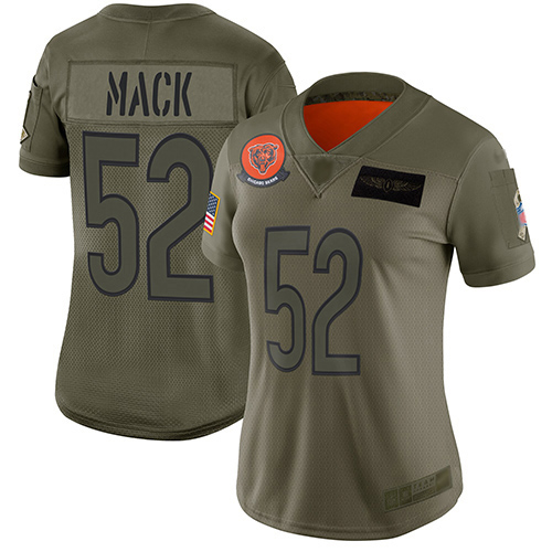 Bears #52 Khalil Mack Camo Women's Stitched Football Limited 2019 Salute to Service Jersey