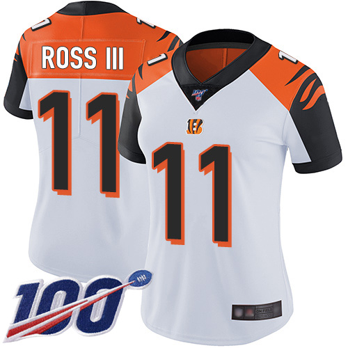 Bengals #11 John Ross III White Women's Stitched Football 100th Season Vapor Limited Jersey Bengals #11 John Ross III White Women's Stitched Football 100th Season Vapor Limited Jersey