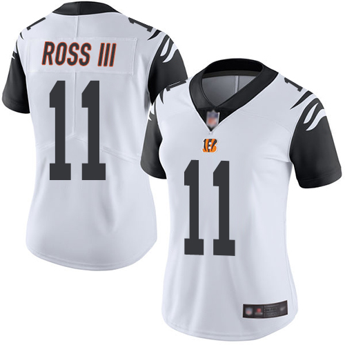Bengals #11 John Ross III White Women's Stitched Football Limited Rush Jersey