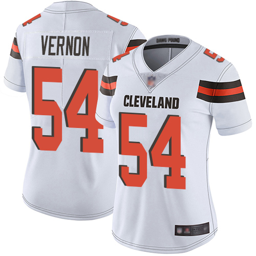 Nike Browns #54 Olivier Vernon White Women's Stitched NFL Vapor Untouchable Limited Jersey
