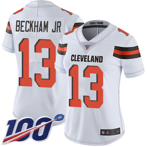 Nike Browns #13 Odell Beckham Jr Brown Team Color Women's Stitched NFL New Elite Jersey