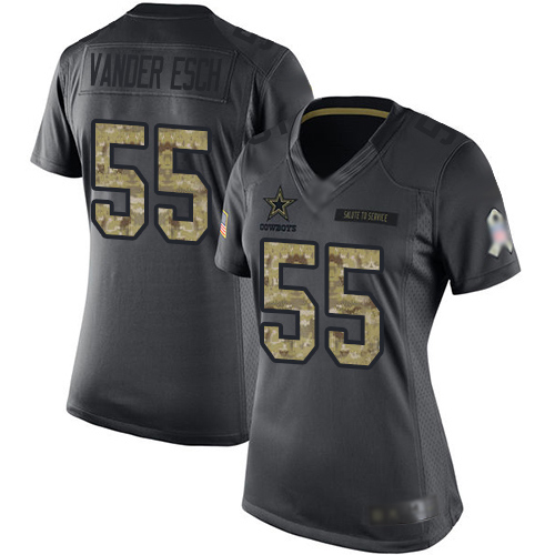 Cowboys #55 Leighton Vander Esch Black Women's Stitched Football Limited 2016 Salute to Service Jersey Cowboys #55 Leighton Vander Esch Black Women's Stitched Football Limited 2016 Salute to Service Jersey