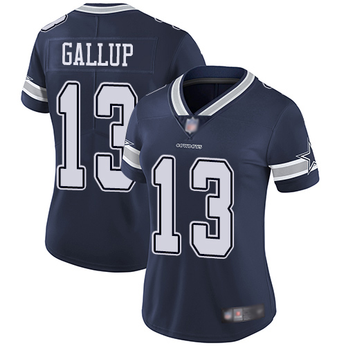 Cowboys #13 Michael Gallup Navy Blue Team Color Women's Stitched Football Vapor Untouchable Limited Jersey