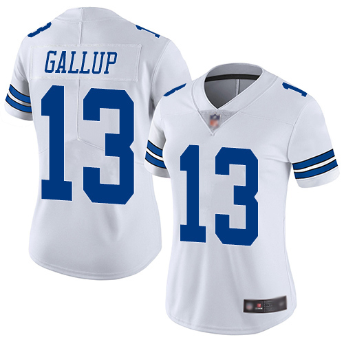 Cowboys #13 Michael Gallup White Women's Stitched Football Vapor Untouchable Limited Jersey