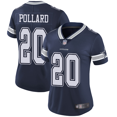 Cowboys #20 Tony Pollard Navy Blue Team Color Women's Stitched Football Vapor Untouchable Limited Jersey