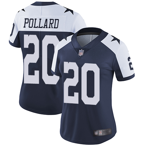 Cowboys #36 Tony Pollard Navy Blue Thanksgiving Women's Stitched Football Vapor Untouchable Limited Throwback Jersey