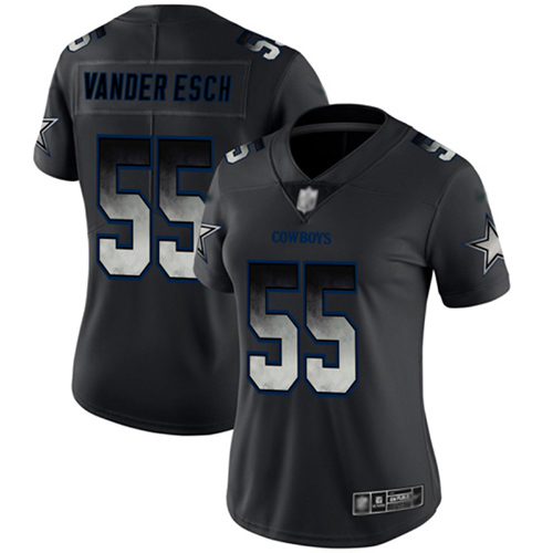 Cowboys #55 Leighton Vander Esch Black Women's Stitched Football Vapor Untouchable Limited Smoke Fashion Jersey