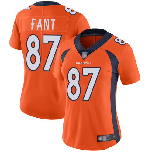 Nike Broncos #87 Noah Fant Orange Team Color Women's Stitched NFL Vapor Untouchable Limited Jersey