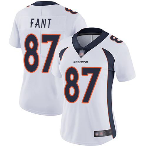 Nike Broncos #87 Noah Fant White Women's Stitched NFL Vapor Untouchable Limited Jersey