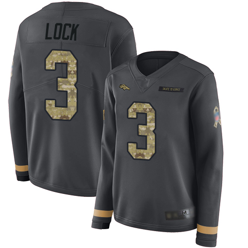 Nike Broncos #3 Drew Lock Anthracite Salute to Service Women's Stitched NFL Limited Therma Long Sleeve Jersey Nike Broncos #3 Drew Lock Anthracite Salute to Service Women's Stitched NFL Limited Therma Long Sleeve Jersey