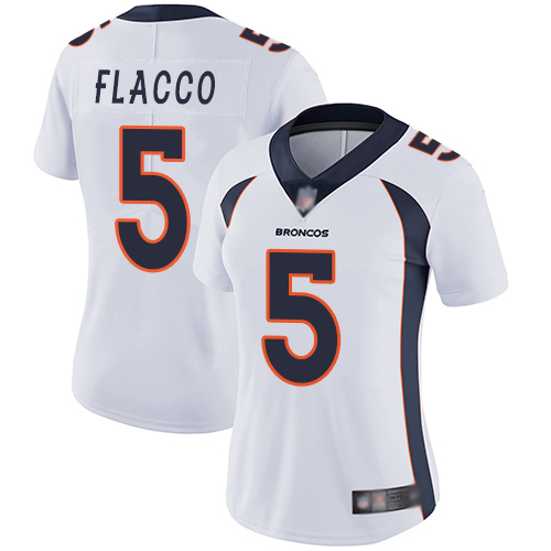 Nike Broncos #5 Joe Flacco White Women's Stitched NFL Vapor Untouchable Limited Jersey