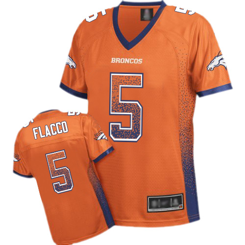 Nike Broncos #5 Joe Flacco Orange Team Color Women's Stitched NFL Elite Drift Fashion Jersey