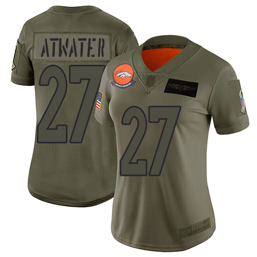 Broncos #27 Steve Atwater Camo Women's Stitched Football Limited 2019 Salute to Service Jersey