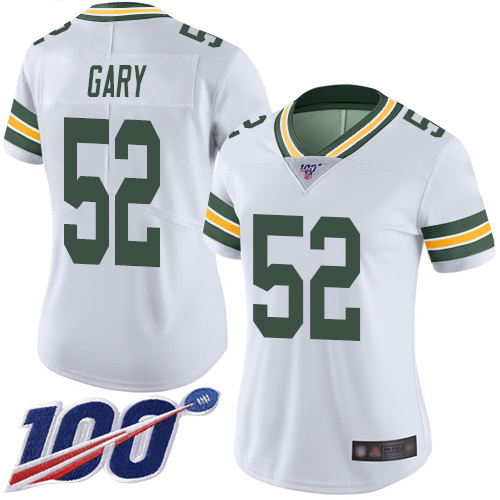 Packers #52 Rashan Gary White Women's Stitched Football 100th Season Vapor Limited Jersey