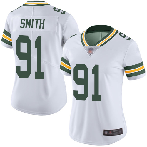 Packers #91 Preston Smith White Women's Stitched Football Vapor Untouchable Limited Jersey