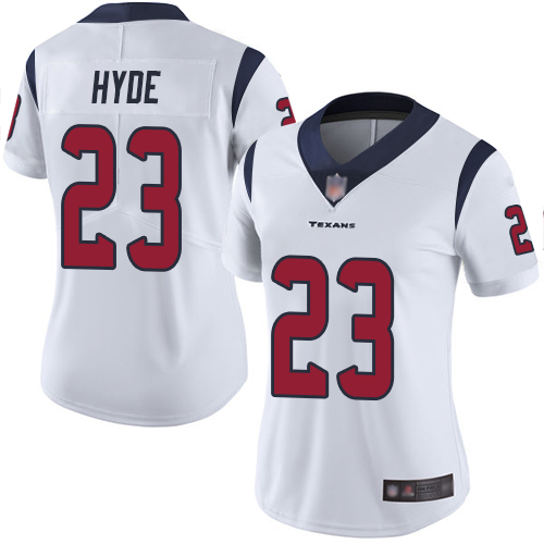 Texans #23 Carlos Hyde White Women's Stitched Football Vapor Untouchable Limited Jersey