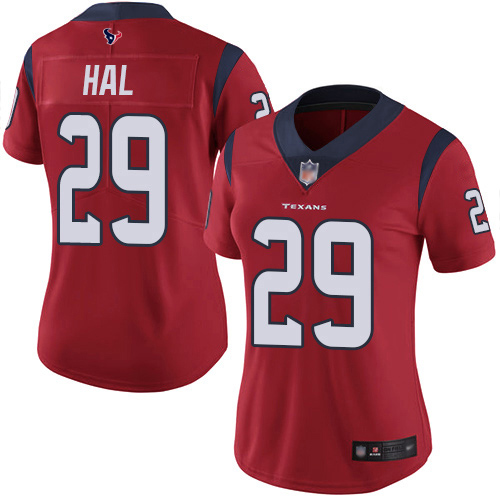 Texans #29 Andre Hal Red Alternate Women's Stitched Football Vapor Untouchable Limited Jersey