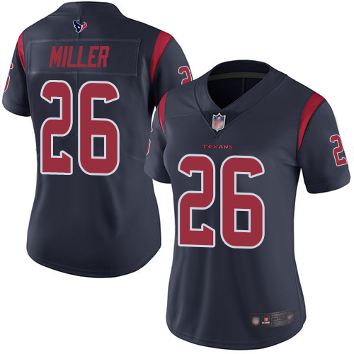 Texans #26 Lamar Miller Navy Blue Women's Stitched Football Limited Rush Jersey Texans #26 Lamar Miller Navy Blue Women's Stitched Football Limited Rush Jersey