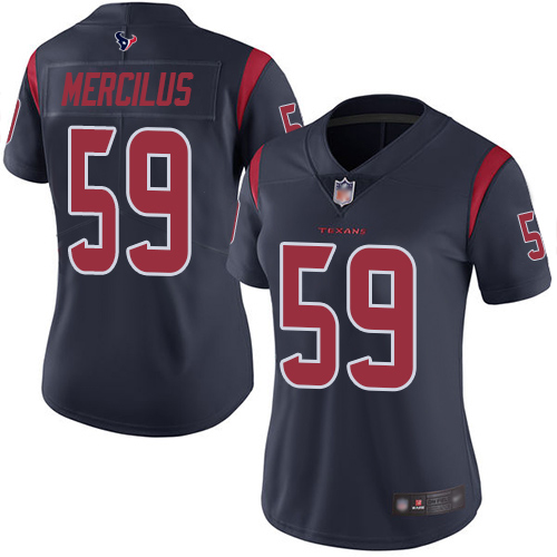 Texans #59 Whitney Mercilus Navy Blue Women's Stitched Football Limited Rush Jersey