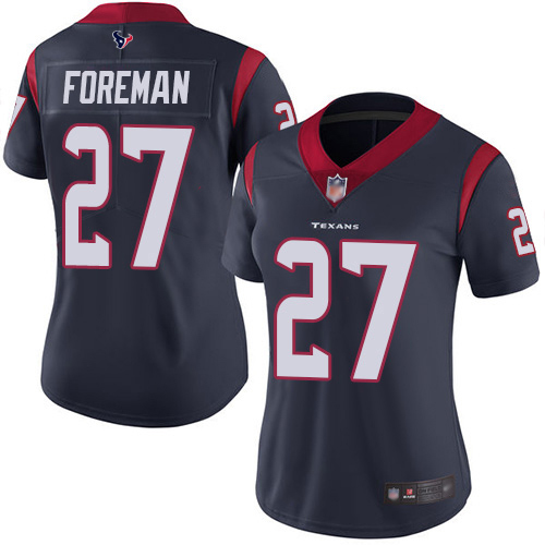Texans #27 D'Onta Foreman Navy Blue Team Color Women's Stitched Football Vapor Untouchable Limited Jersey