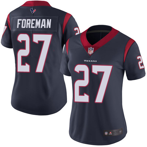 Texans #27 D'Onta Foreman Navy Blue Team Color Women's Stitched Football Vapor Untouchable Limited Jersey Texans #27 D'Onta Foreman Navy Blue Team Color Women's Stitched Football Vapor Untouchable Limited Jersey