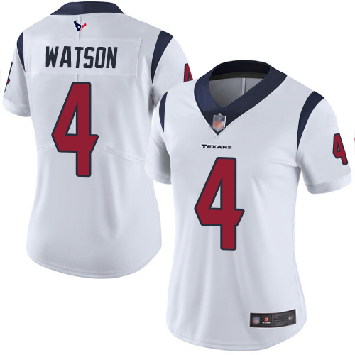 Texans #4 Deshaun Watson White Women's Stitched Football Vapor Untouchable Limited Jersey