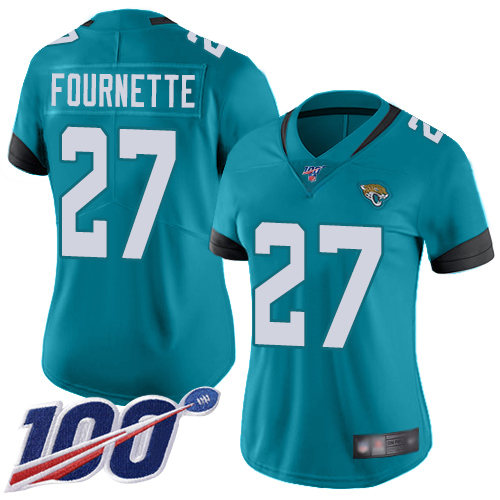 Jaguars #27 Leonard Fournette Teal Green Alternate Women's Stitched Football 100th Season Vapor Limited Jersey