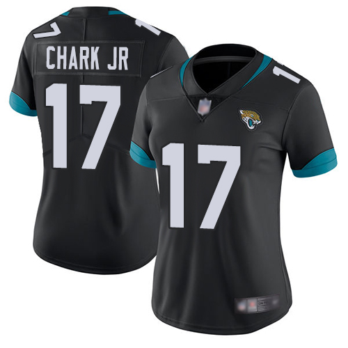 Jaguars #17 DJ Chark Jr Black Team Color Women's Stitched Football Vapor Untouchable Limited Jersey