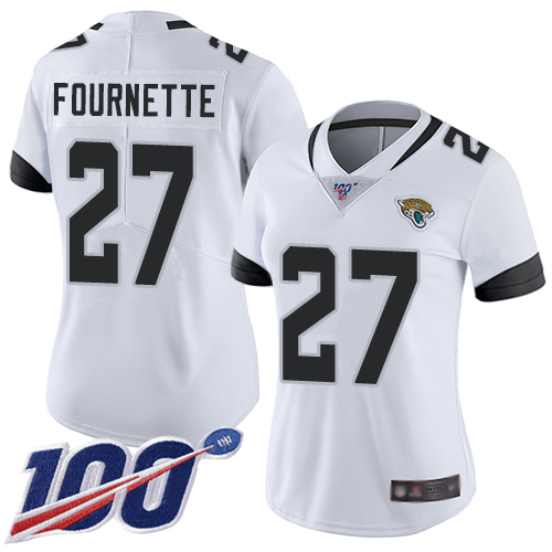 Jaguars #27 Leonard Fournette White Women's Stitched Football 100th Season Vapor Limited Jersey