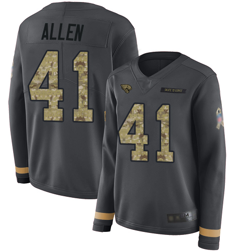 Nike Jaguars #41 Josh Allen Anthracite Salute to Service Women's Stitched NFL Limited Therma Long Sleeve Jersey Nike Jaguars #41 Josh Allen Anthracite Salute to Service Women's Stitched NFL Limited Therma Long Sleeve Jersey