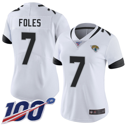 Jaguars #7 Nick Foles White Women's Stitched Football 100th Season Vapor Limited Jersey Jaguars #7 Nick Foles White Women's Stitched Football 100th Season Vapor Limited Jersey