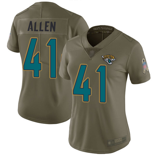 Nike Jaguars #41 Josh Allen Olive Women's Stitched NFL Limited 2017 Salute to Service Jersey