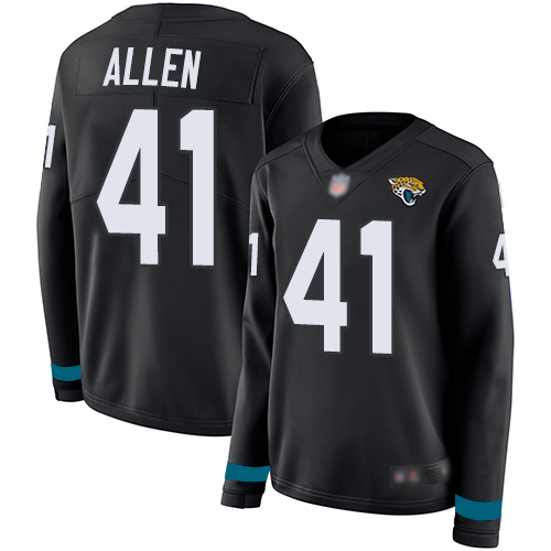 Nike Jaguars #41 Josh Allen Black Team Color Women's Stitched NFL Limited Therma Long Sleeve Jersey Nike Jaguars #41 Josh Allen Black Team Color Women's Stitched NFL Limited Therma Long Sleeve Jersey