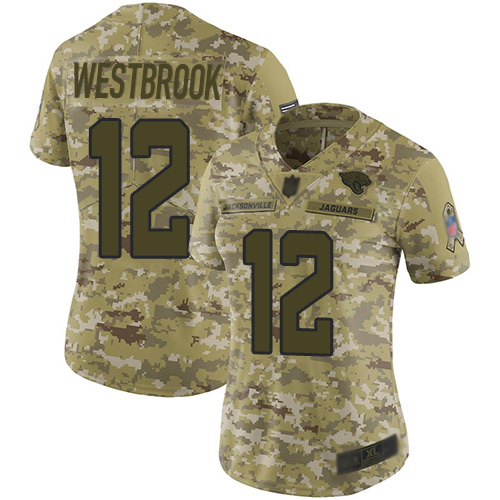 Jaguars #12 Dede Westbrook Camo Women's Stitched Football Limited 2018 Salute to Service Jersey