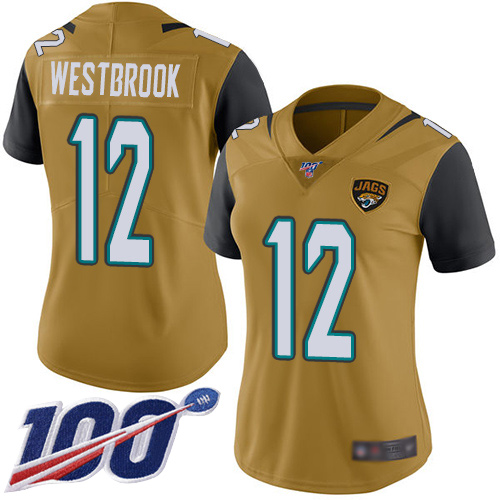 Jaguars #12 Dede Westbrook Gold Women's Stitched Football Limited Rush 100th Season Jersey