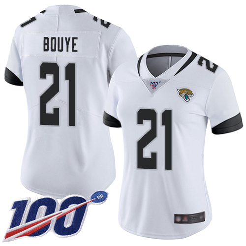 Jaguars #21 A.J. Bouye White Women's Stitched Football 100th Season Vapor Limited Jersey