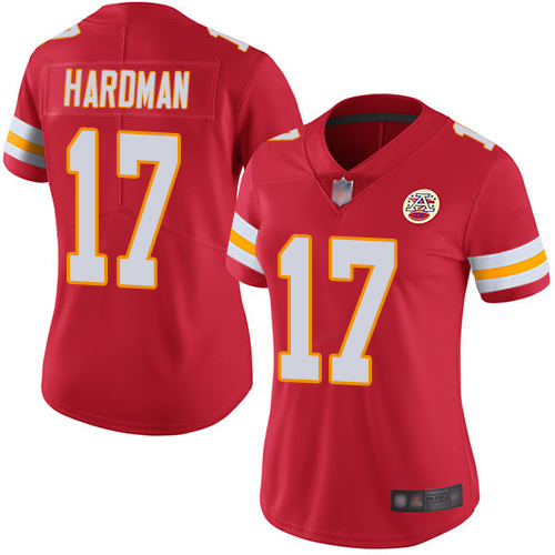 Chiefs #17 Mecole Hardman Red Team Color Women's Stitched Football Vapor Untouchable Limited Jersey