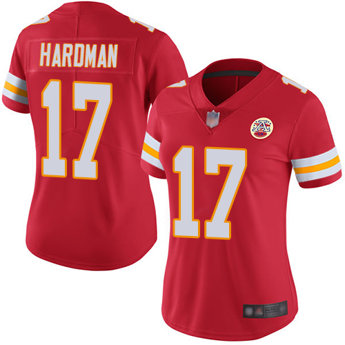 Chiefs #17 Mecole Hardman Red Team Color Women's Stitched Football Vapor Untouchable Limited Jersey Chiefs #17 Mecole Hardman Red Team Color Women's Stitched Football Vapor Untouchable Limited Jersey