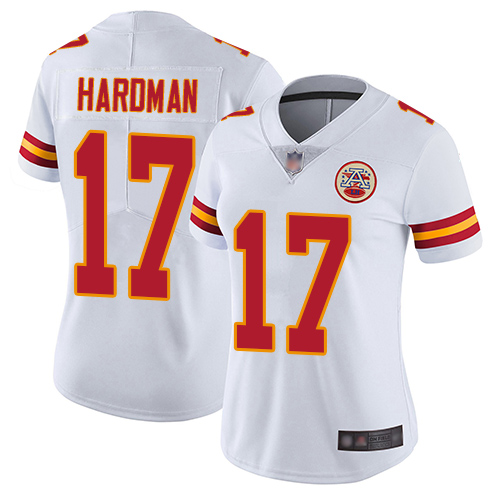 Chiefs #17 Mecole Hardman White Women's Stitched Football Vapor Untouchable Limited Jersey