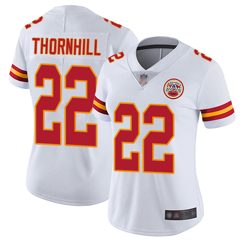 Chiefs #22 Juan Thornhill White Women's Stitched Football Vapor Untouchable Limited Jersey