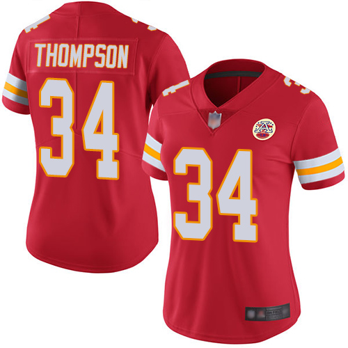 Chiefs #25 Darwin Thompson Red Team Color Women's Stitched Football Vapor Untouchable Limited Jersey