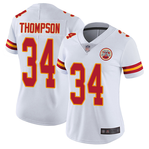 Chiefs #25 Darwin Thompson White Women's Stitched Football Vapor Untouchable Limited Jersey