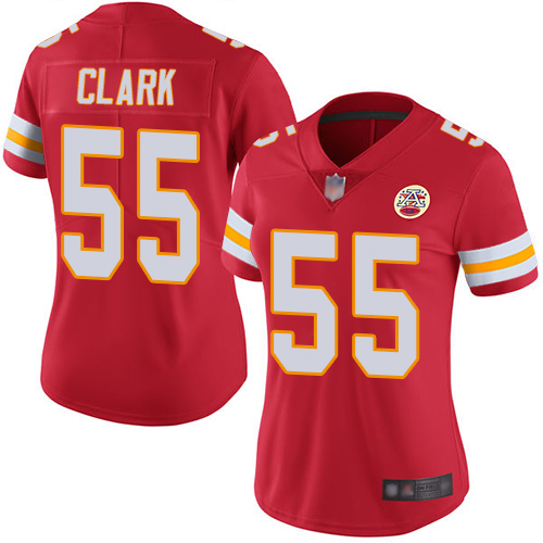 Chiefs #55 Frank Clark Red Team Color Women's Stitched Football Vapor Untouchable Limited Jersey