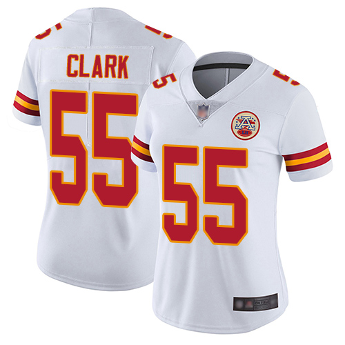 Chiefs #55 Frank Clark White Women's Stitched Football Vapor Untouchable Limited Jersey